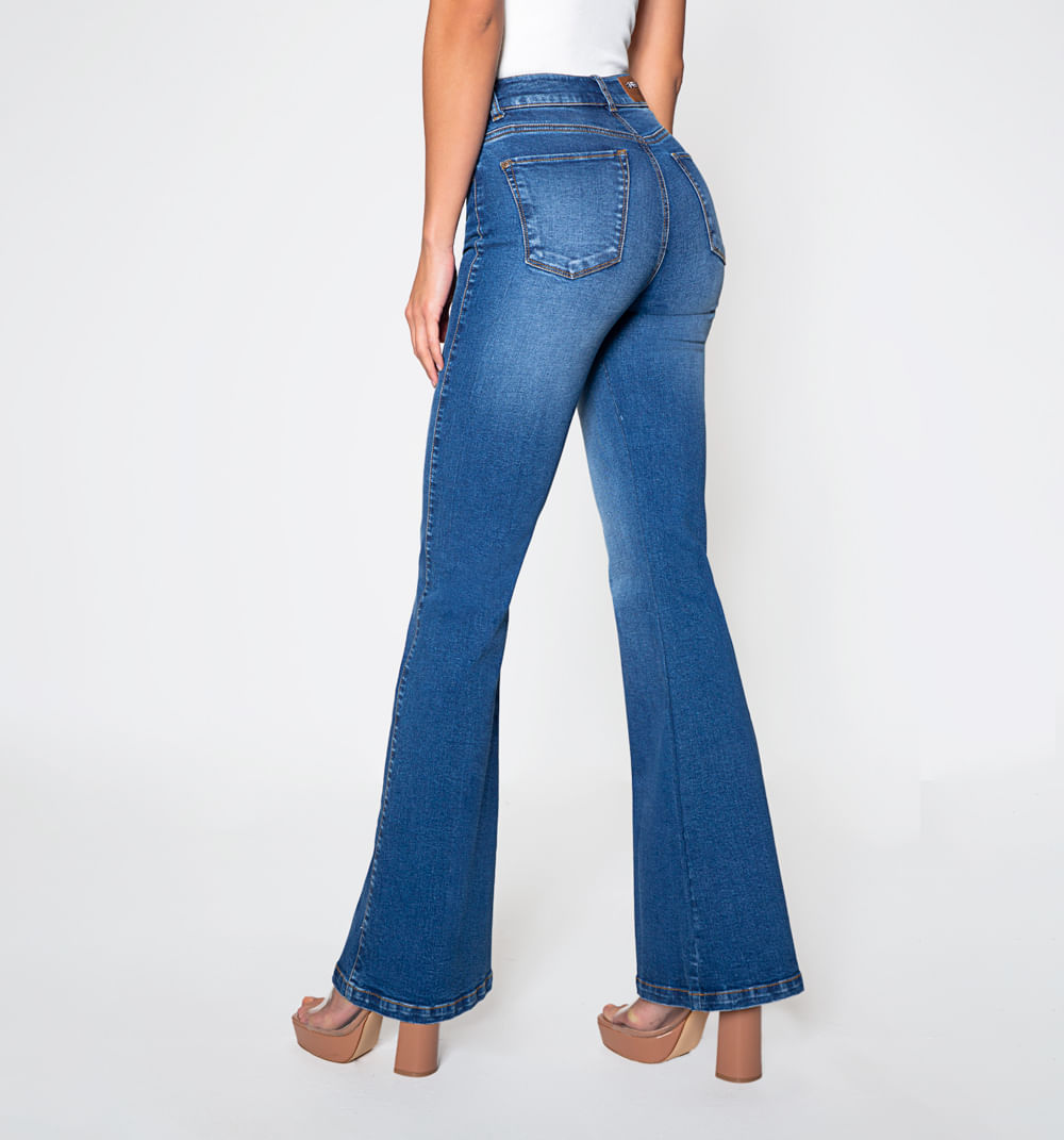 Jean bota campana, tiro alto, cinco bolsillos, bardot high, proceso  medio