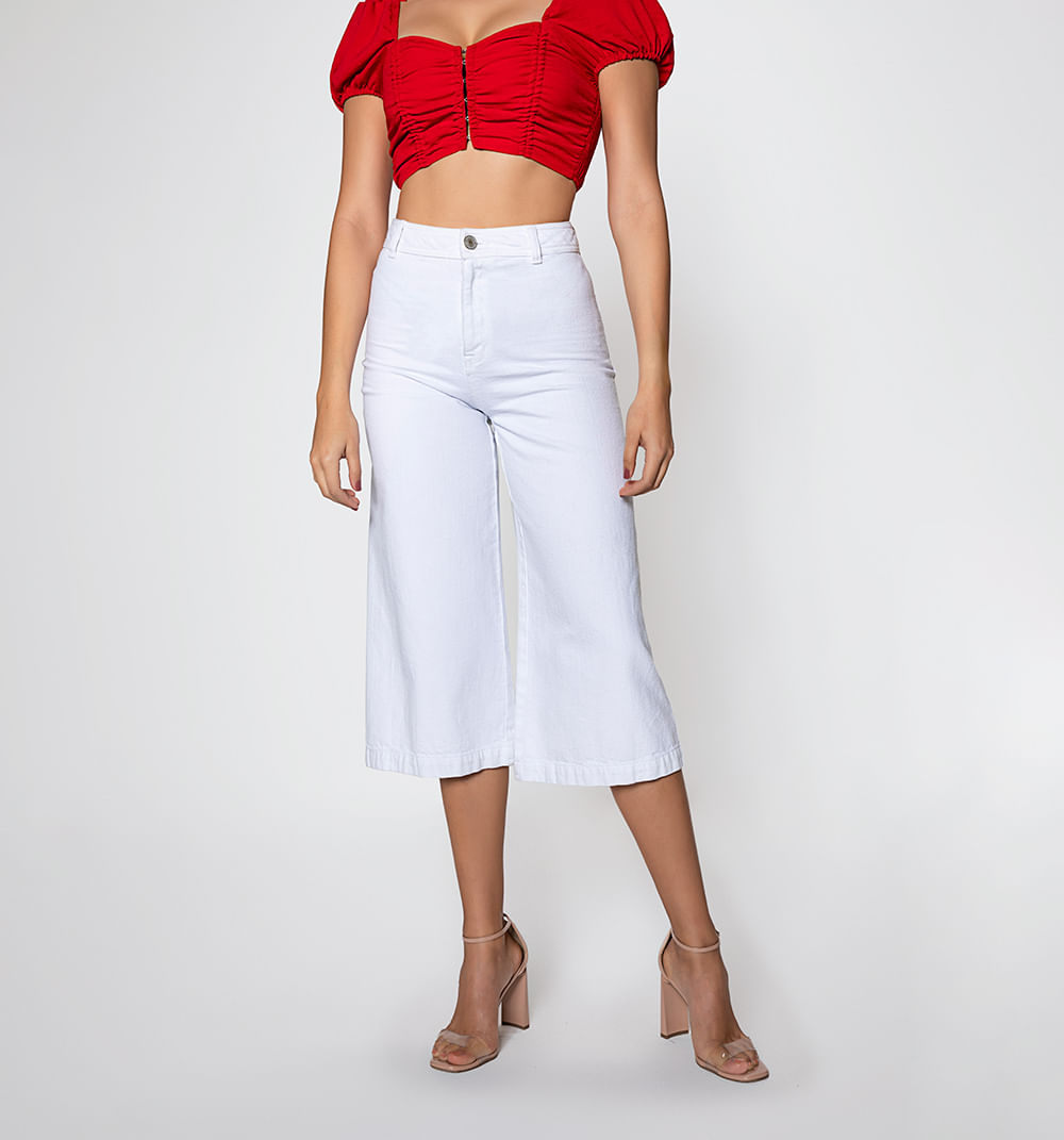 Jean frida cropped tiro alto sin bolsill