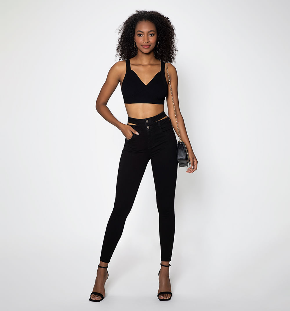 Jean ultraslim ,2 botones  pretina con c