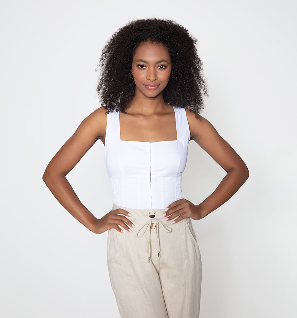 Blusa sisa  escote cuadrado corte costad