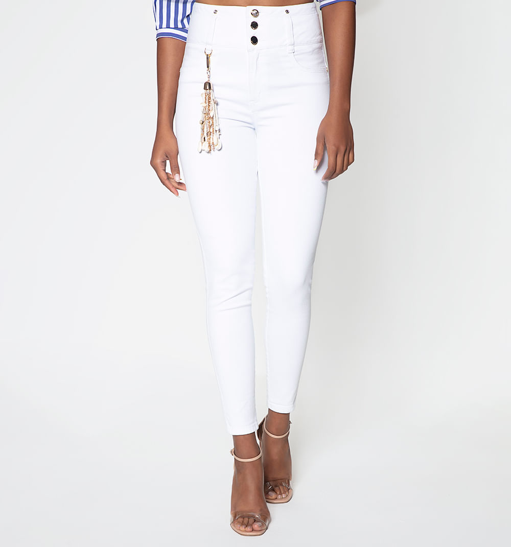 Jean ultraslim, super alto,  pretina anc