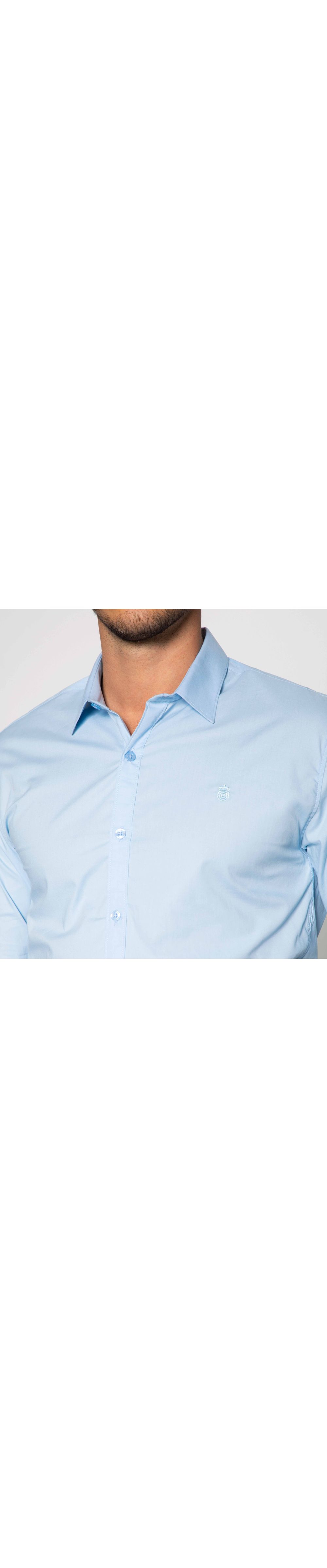 Camisa básica manga larga slim fit