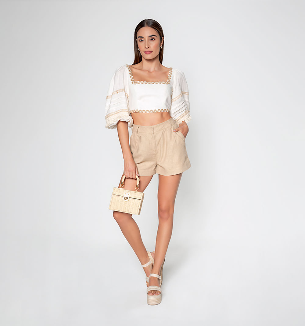 Blusa manga 3/4 con pasamaneria