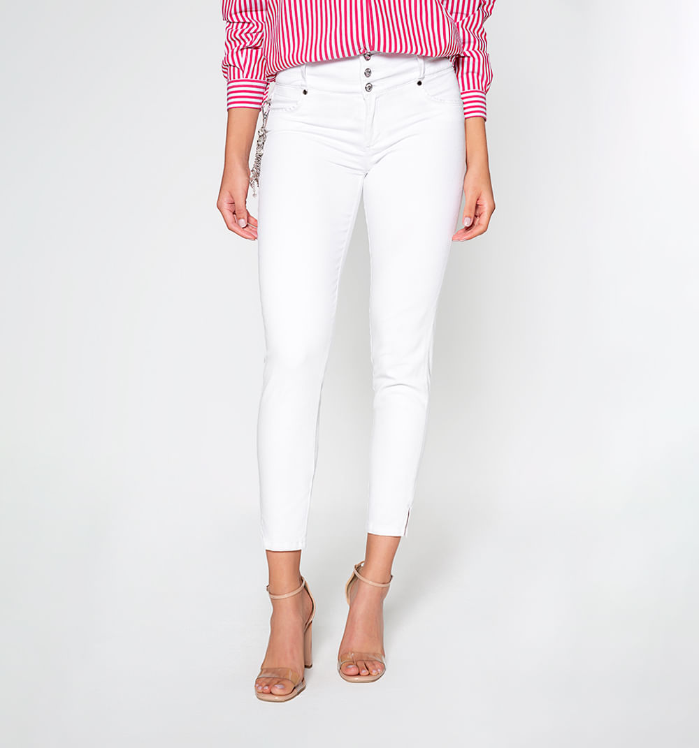 Jean ultraslim tiro medio con borla cris