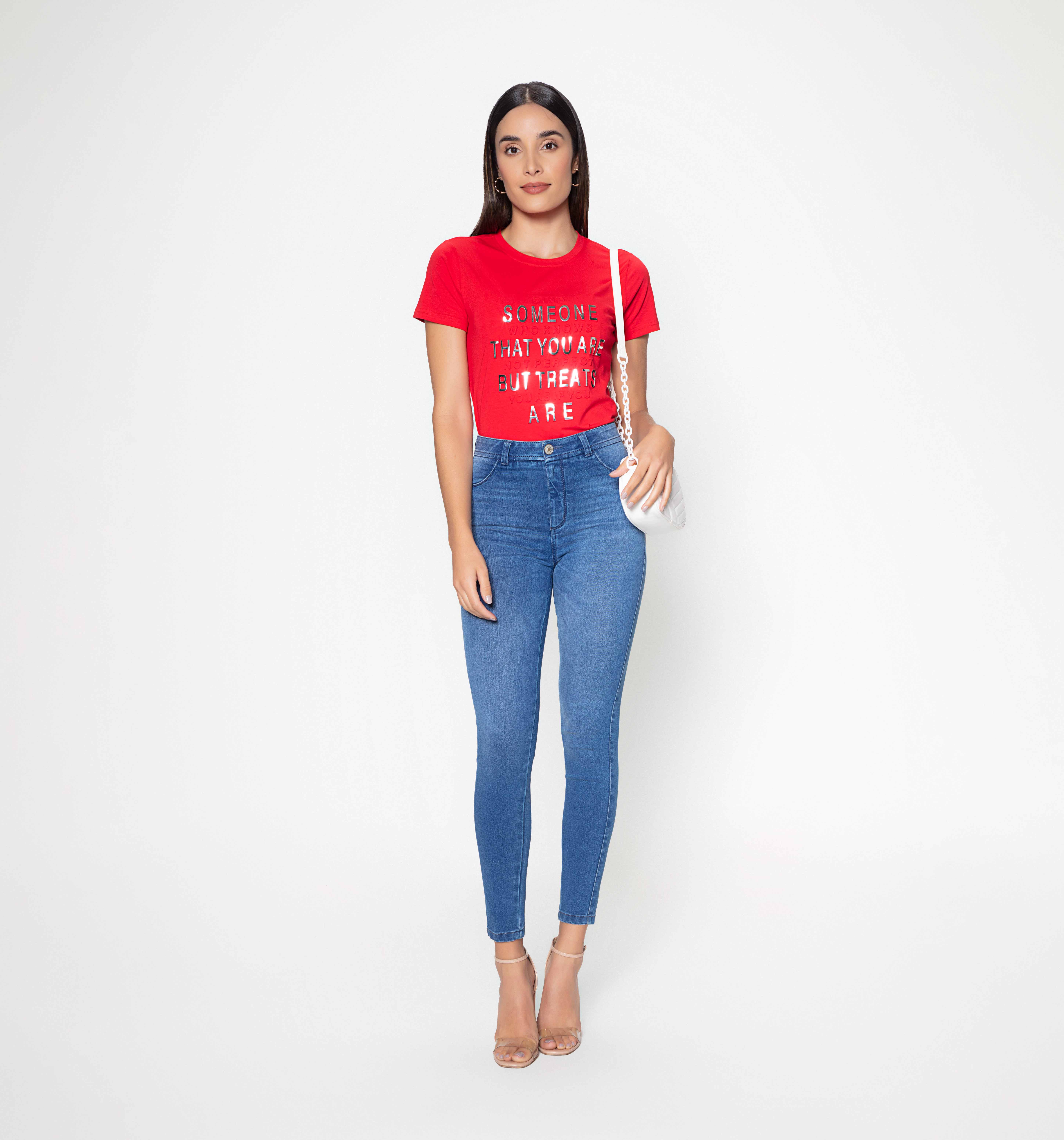 Jeggings tiro alto, cinco bolsillos, tay