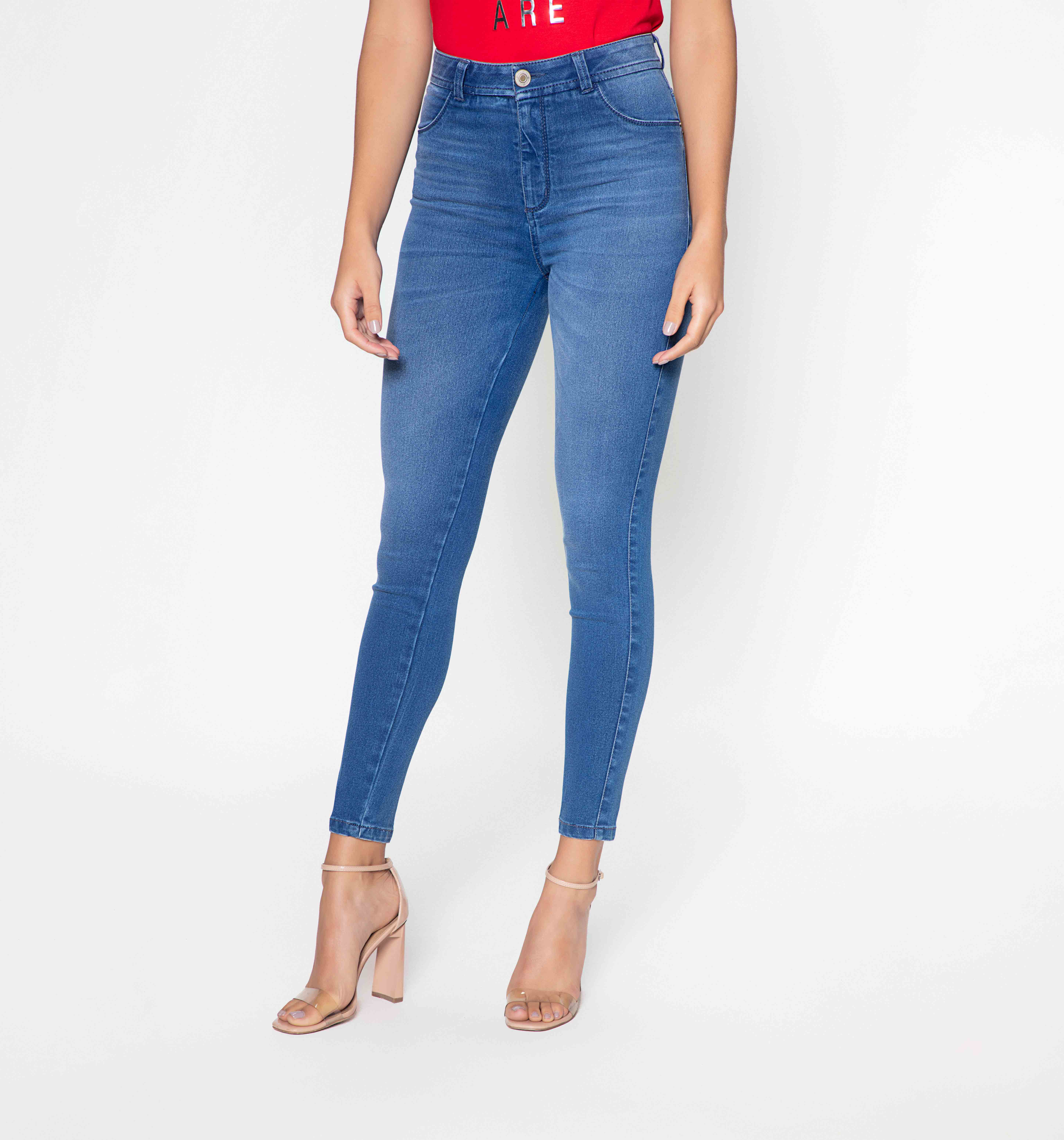 Jeggings tiro alto, cinco bolsillos, tay
