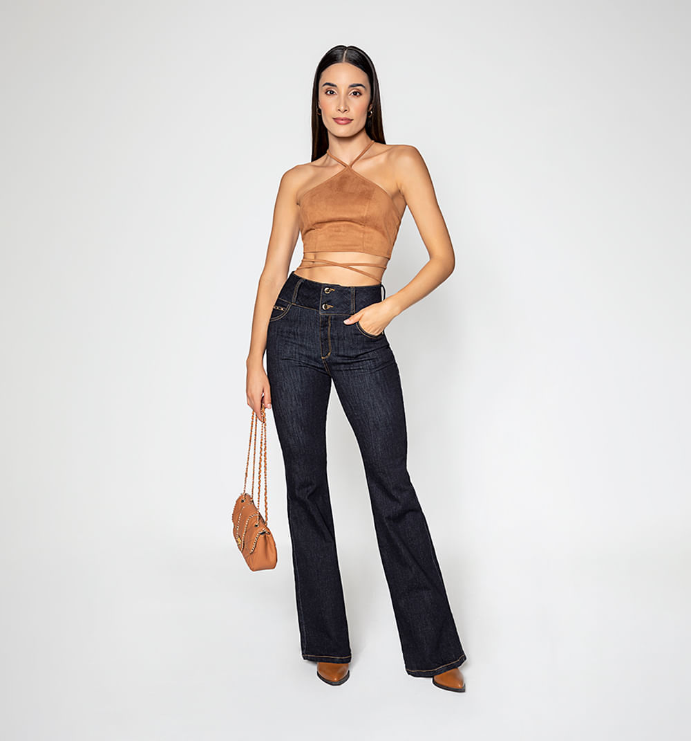 Blusa crop top con tira de amarre