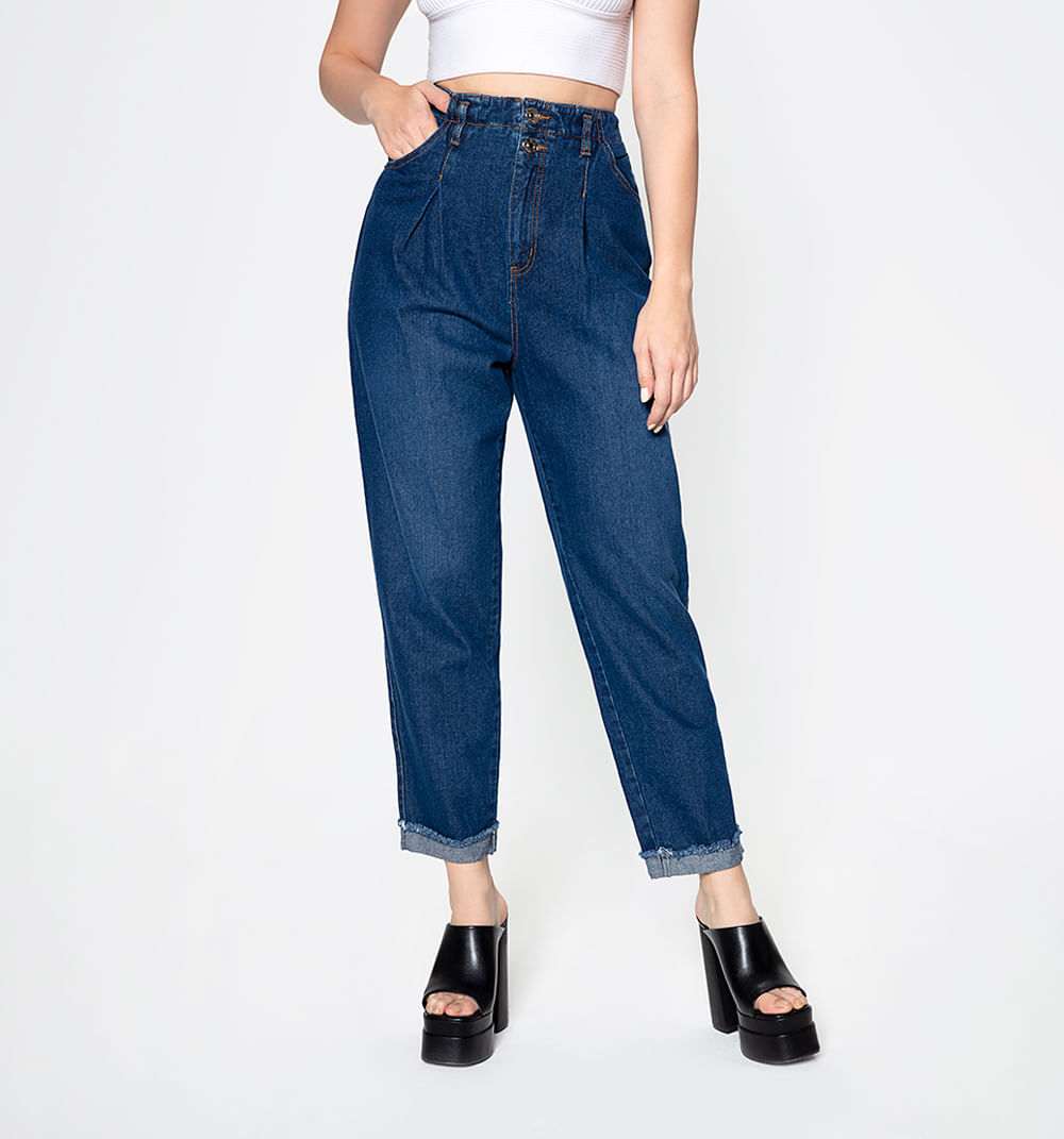 Jean boyfriend con prenses y bota rustic