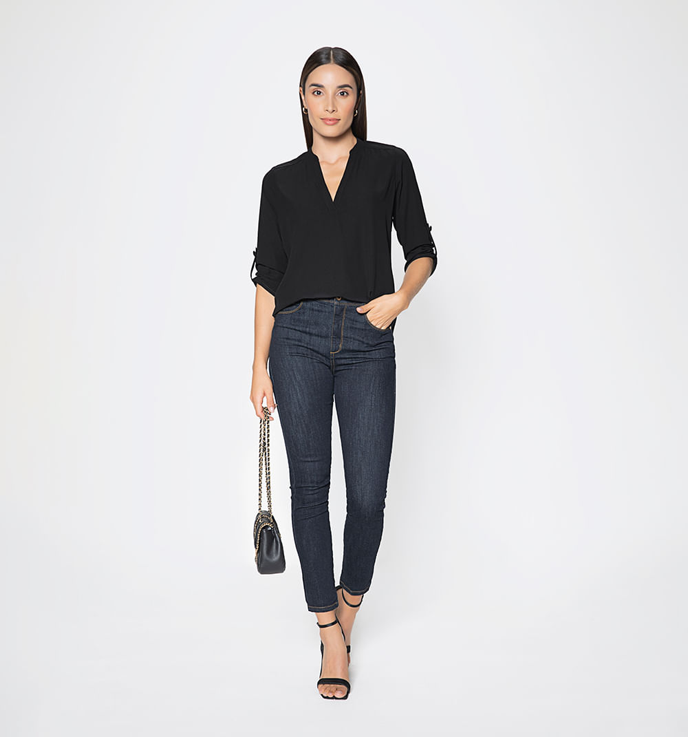 Blusa manga 3/4 con charretera
