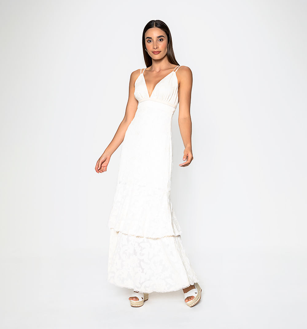 Vestido largo con cruce en delantero