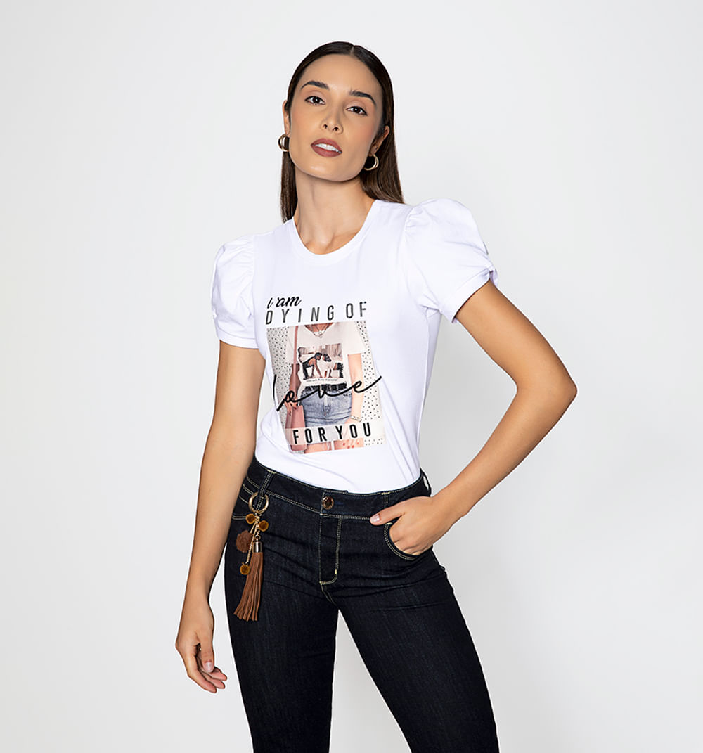 Camiseta manga corta con estampado y cri