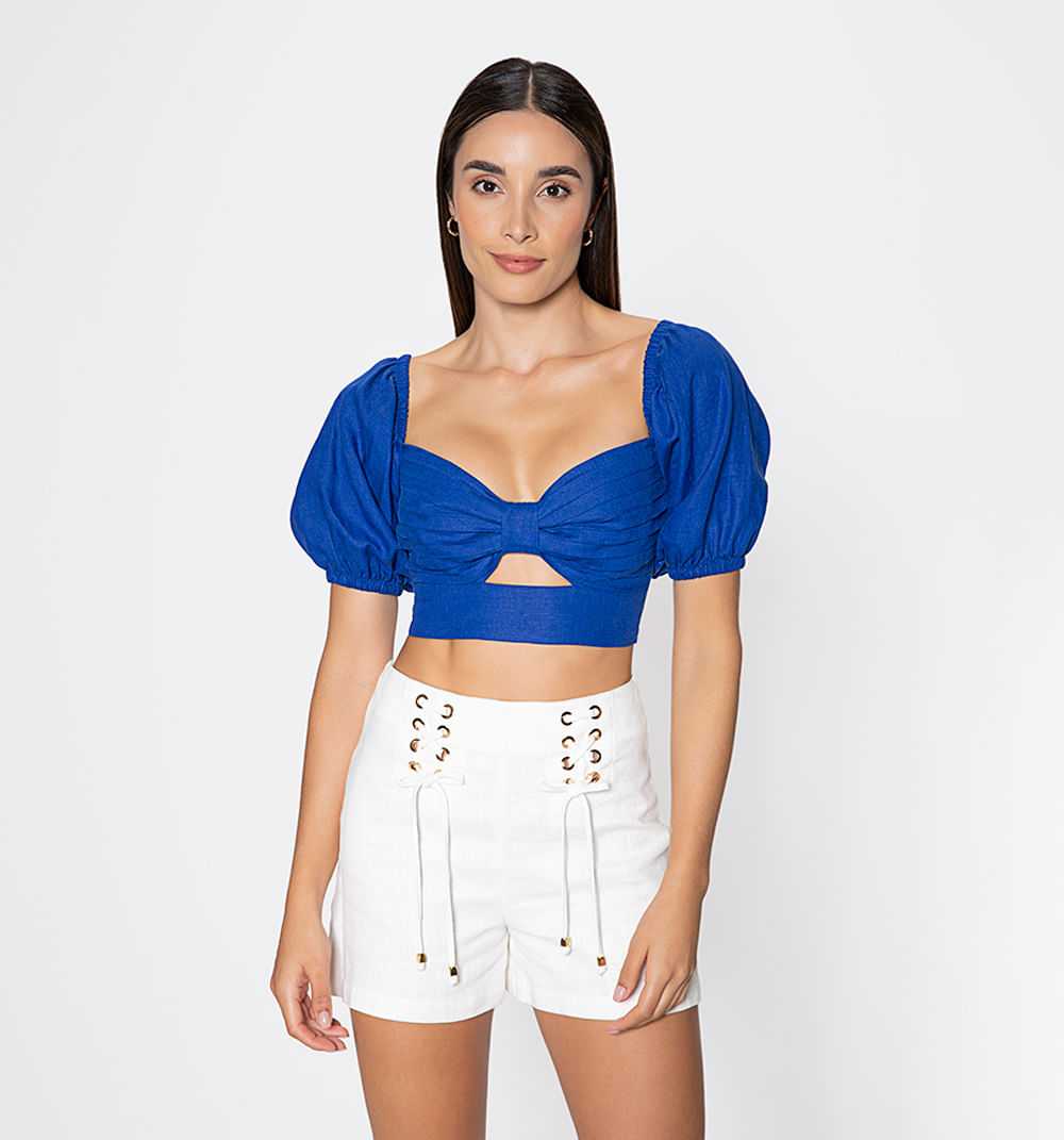 Crop top con alforzas en copa