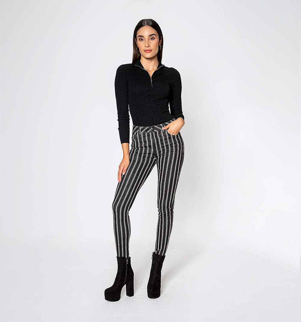 Jean skinny 5 bolsillos tiro alto