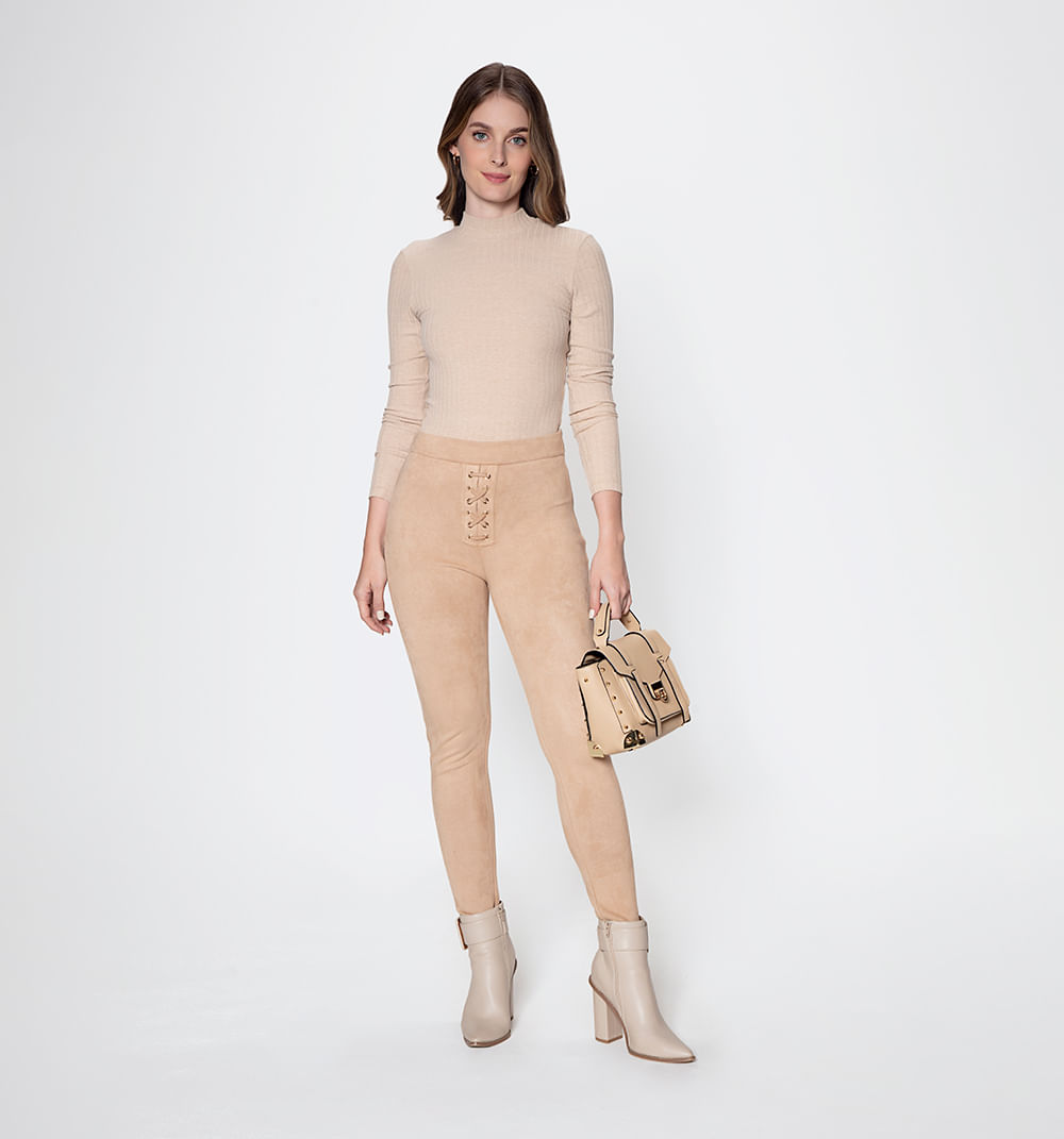 Leggins con pretina y cruce de tiras en