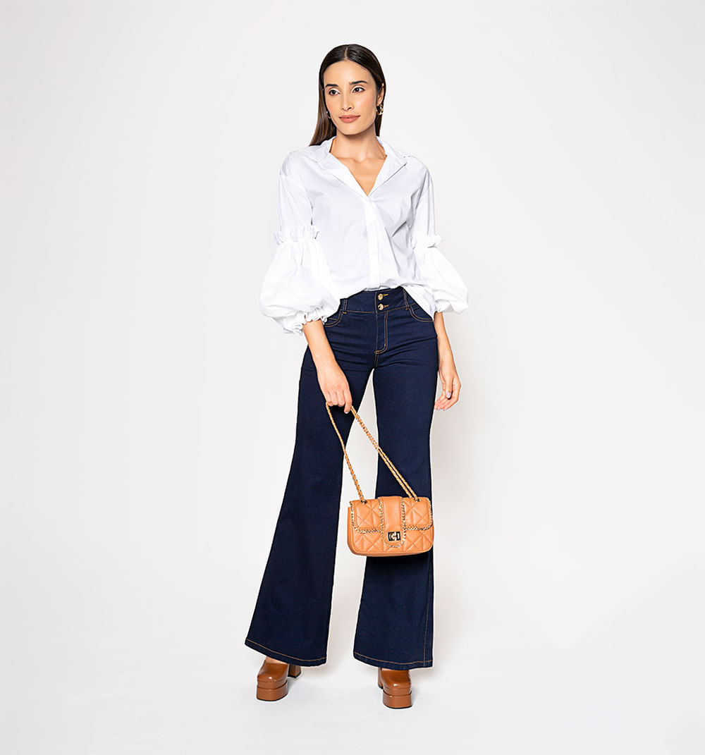 Blusa camisera manga 3/4 corte bombacho