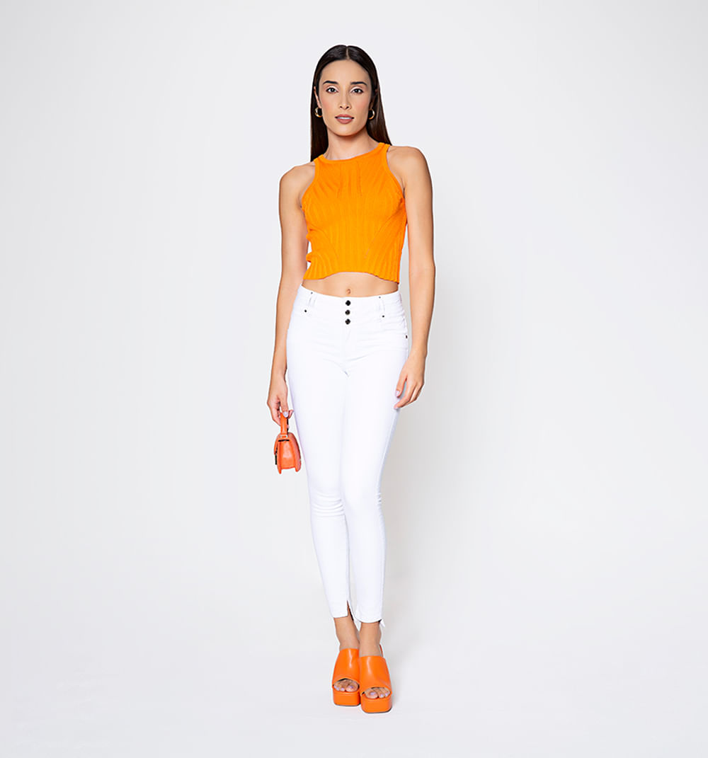 Jean  ultraslim tiro medio pretina ancha