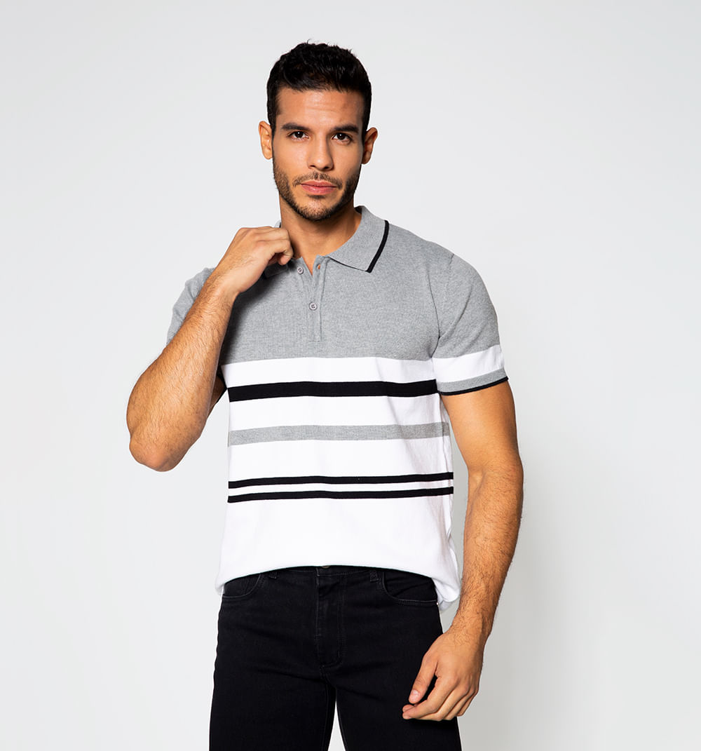 Polo tejido en combinación de color