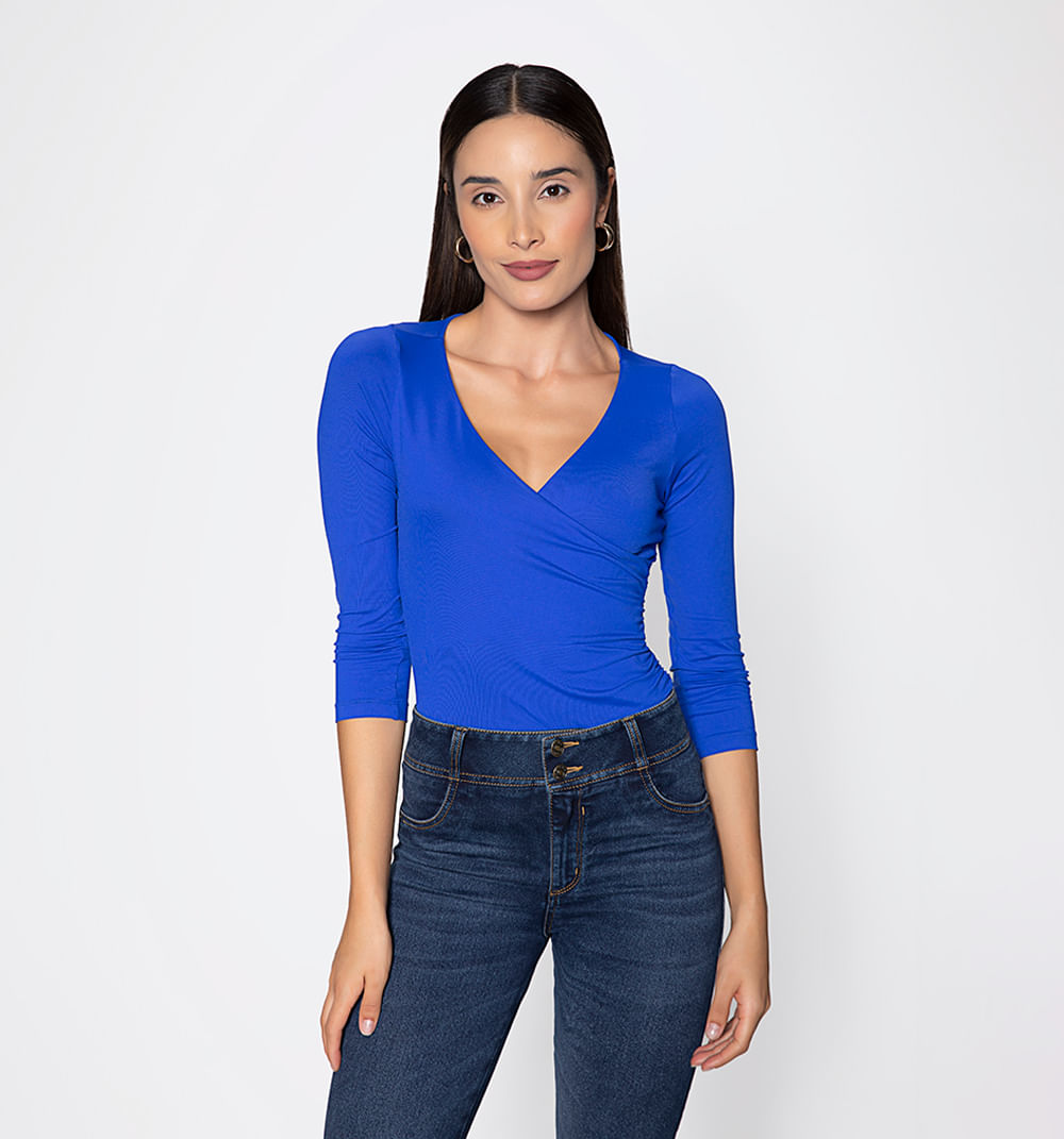 Blusa manga 3/4 cruzada