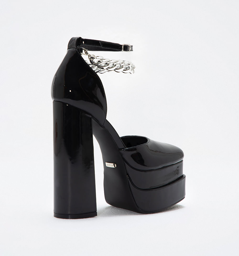 Zapato cerrado con doble plataforma y pu