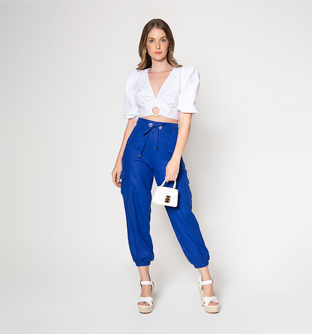 Pantalón tiro alto tipo deportivo