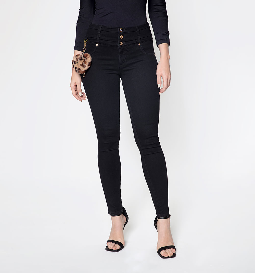 Jean ultraslim tiro medio con borla cora