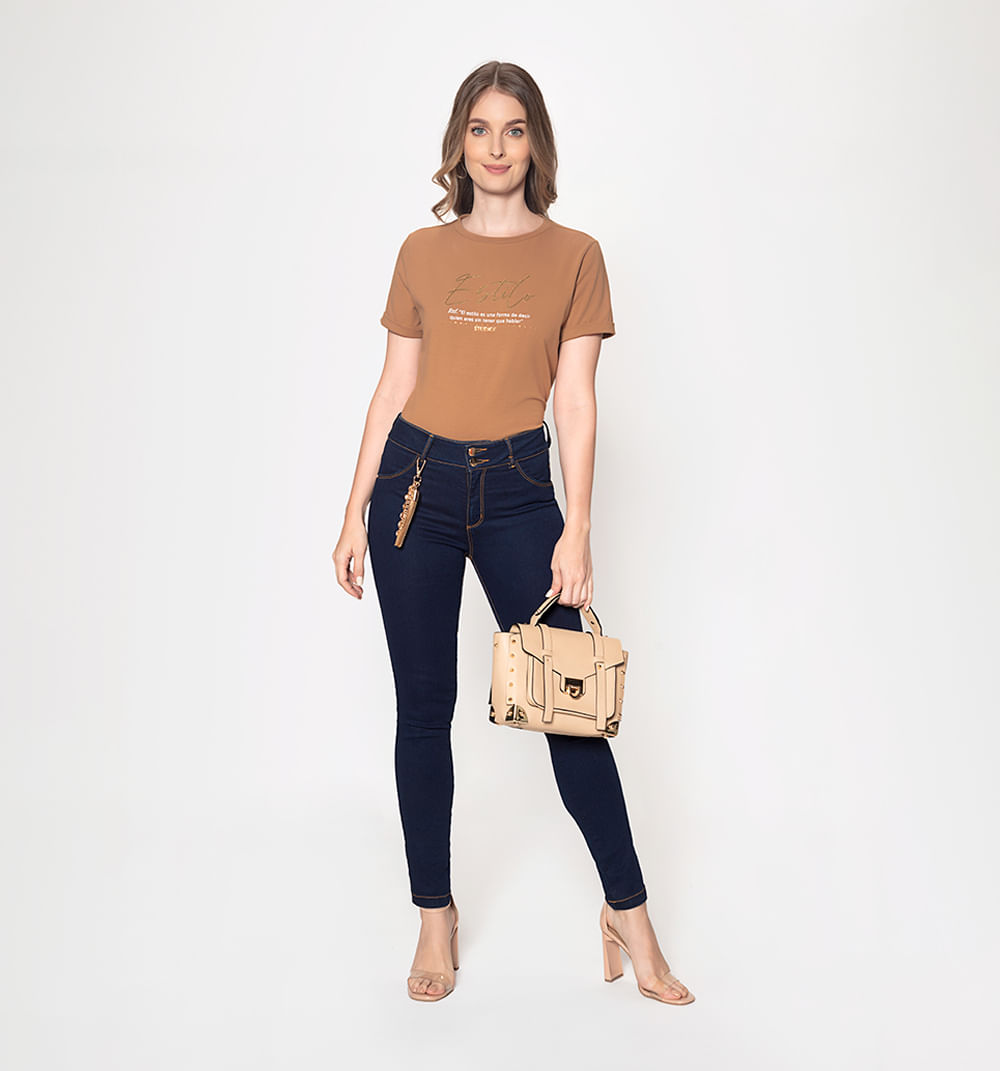 Jean skinny tiro medio pretina mediana