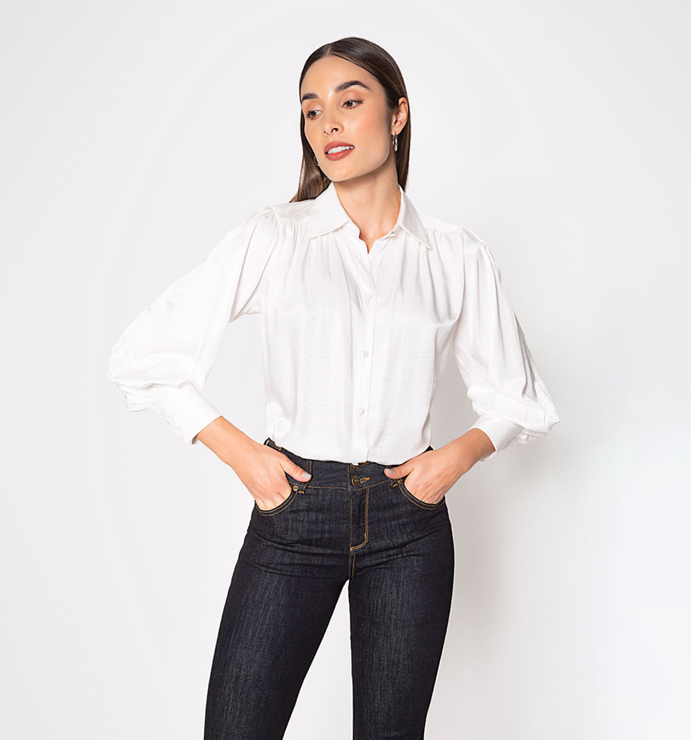 Blusa manga larga con surcido