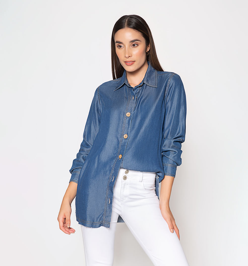 Bluson manga larga con bolsillos en dela