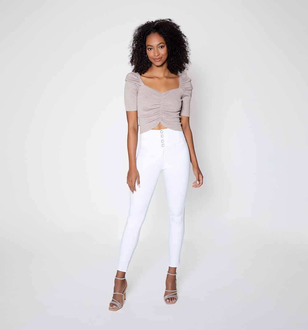Jean jeggings tiro alto con pinzas en pr