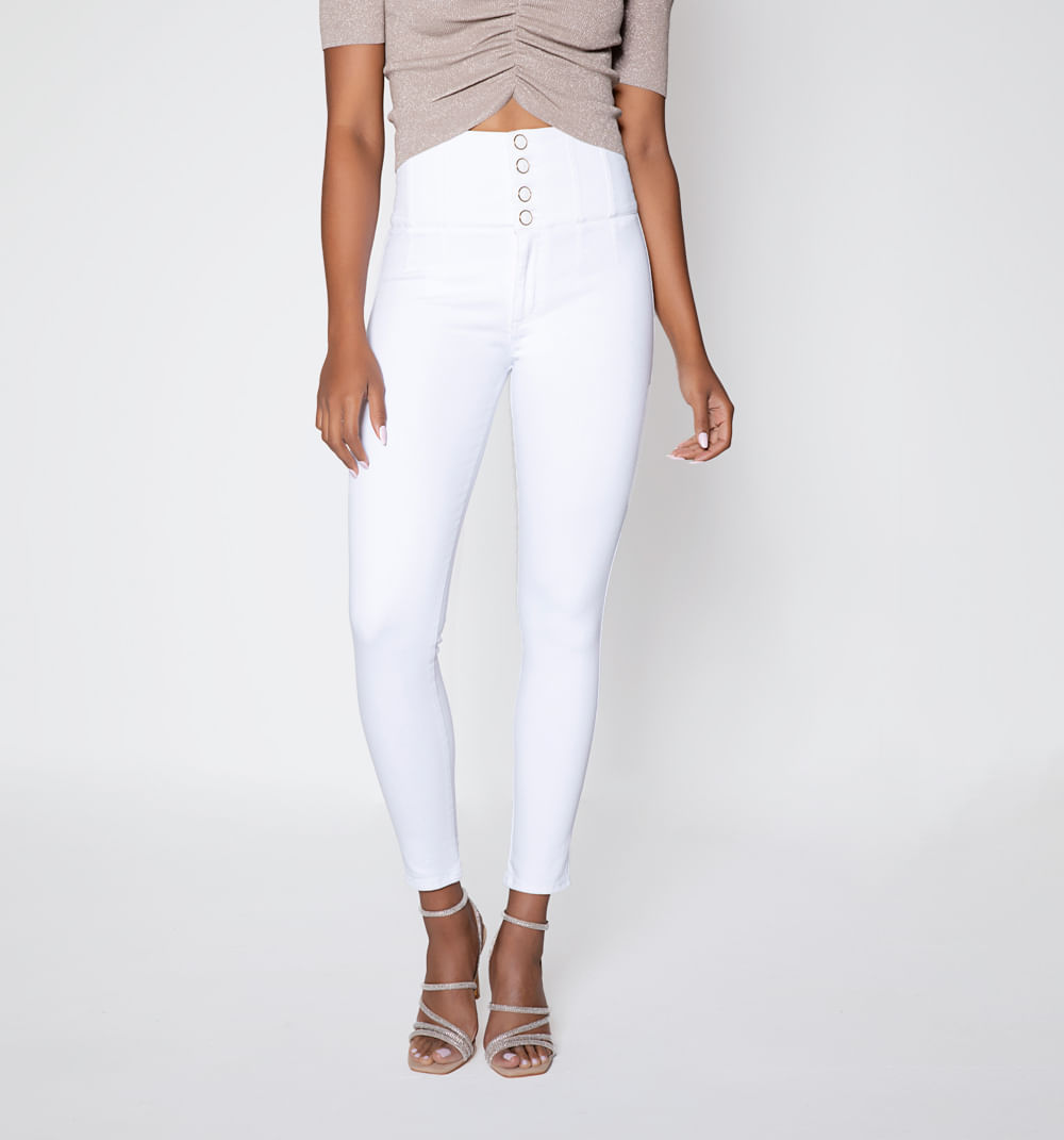 Jean jeggings tiro alto con pinzas en pr