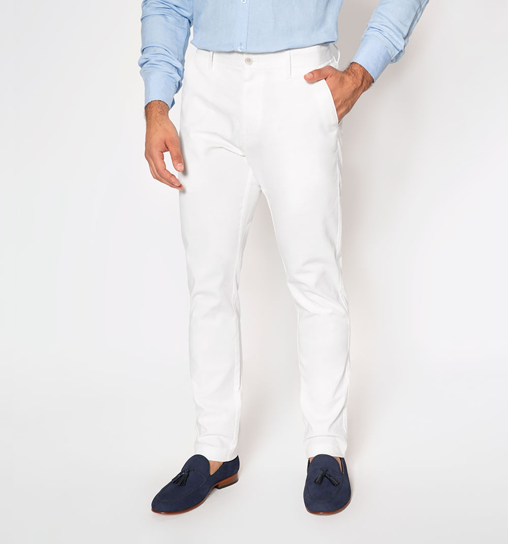Pantalón tipo chino tejido plano