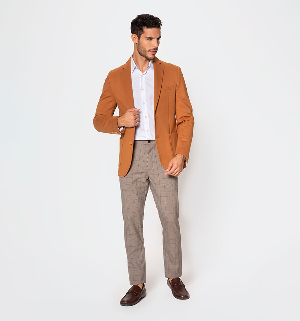 Blazer unicolor en tejido de punto