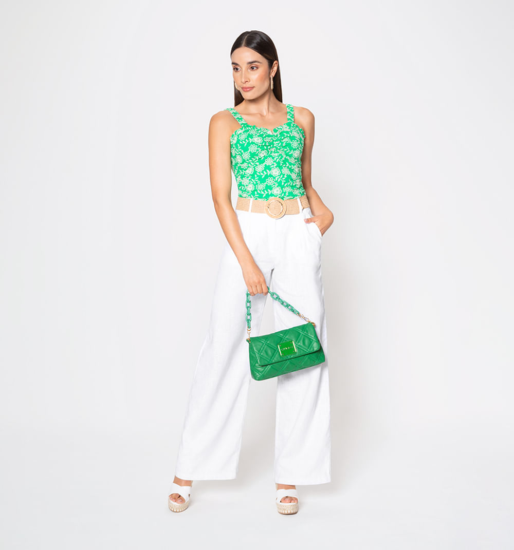 Blusa de tiras con elastico y surcido en