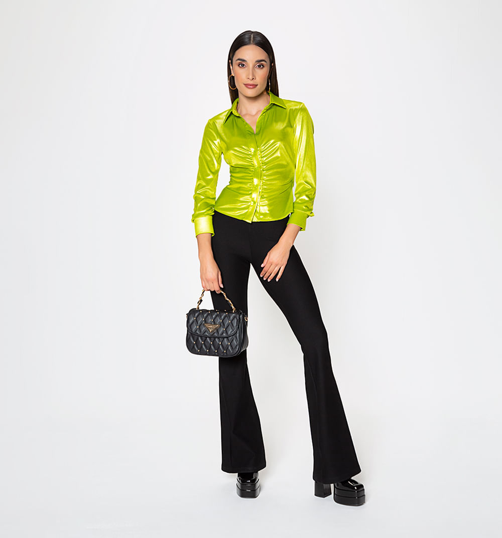 Blusa manga larga frente surcido