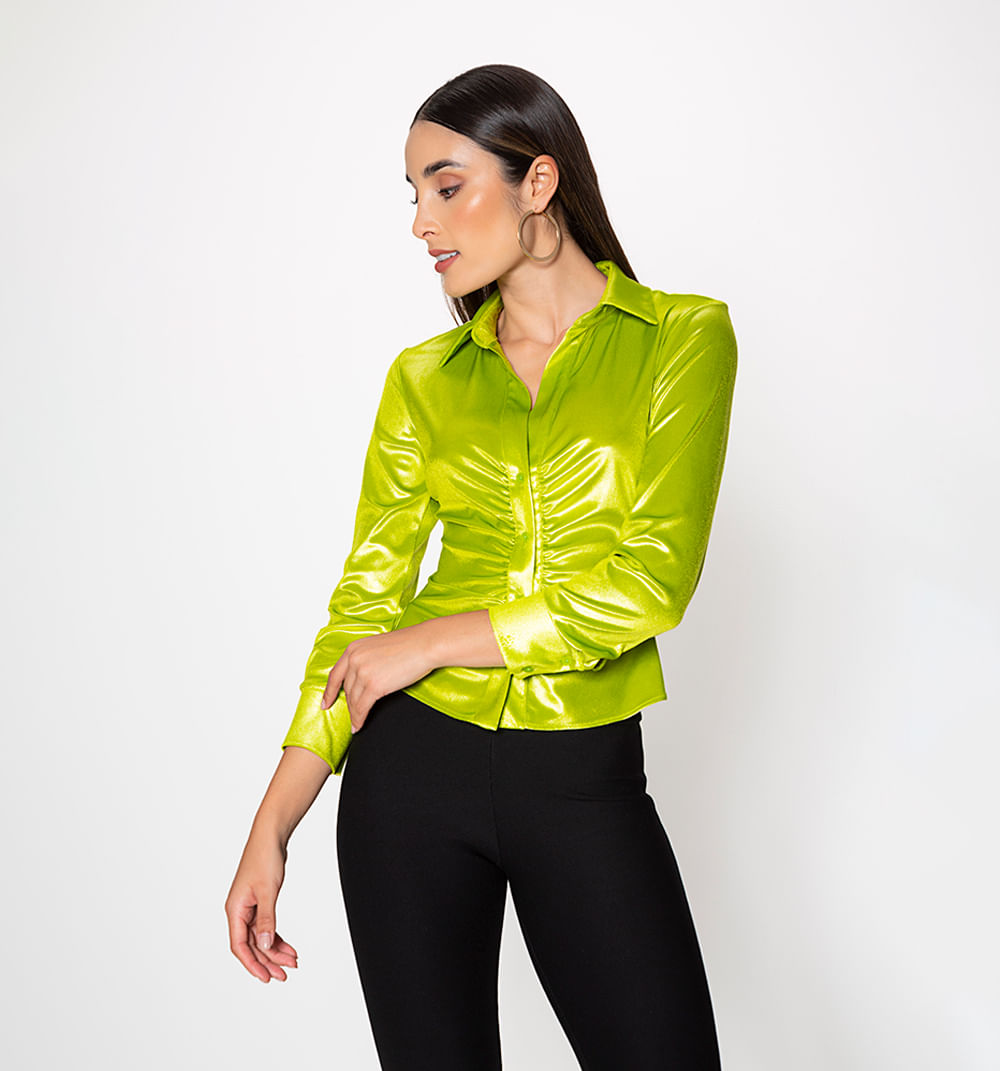 Blusa manga larga frente surcido