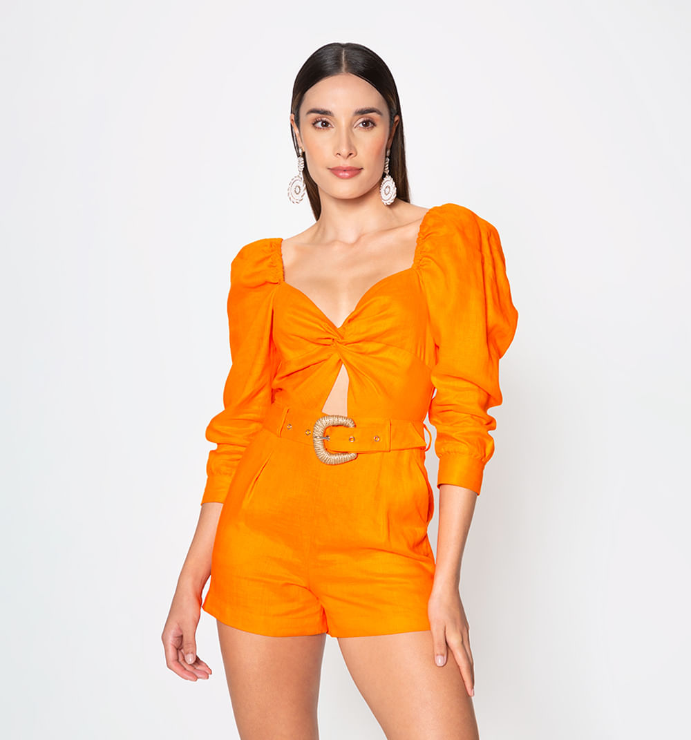 Enterizo short manga 3/4 frente con ento