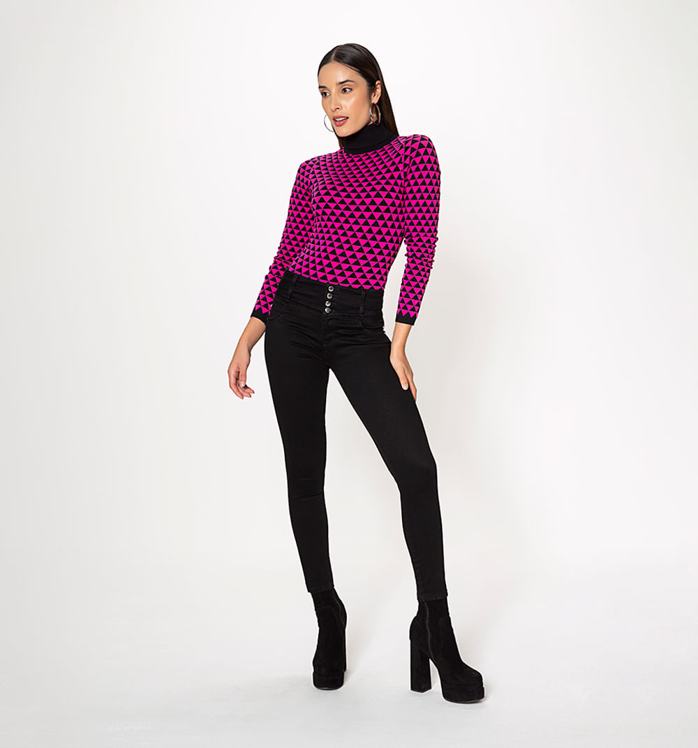 Jean ultraslim, tiro alto, levanta cola