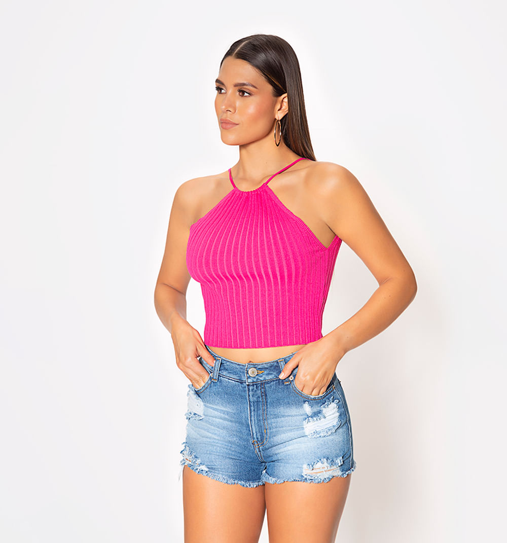 Blusa tejida con espalda descubierta