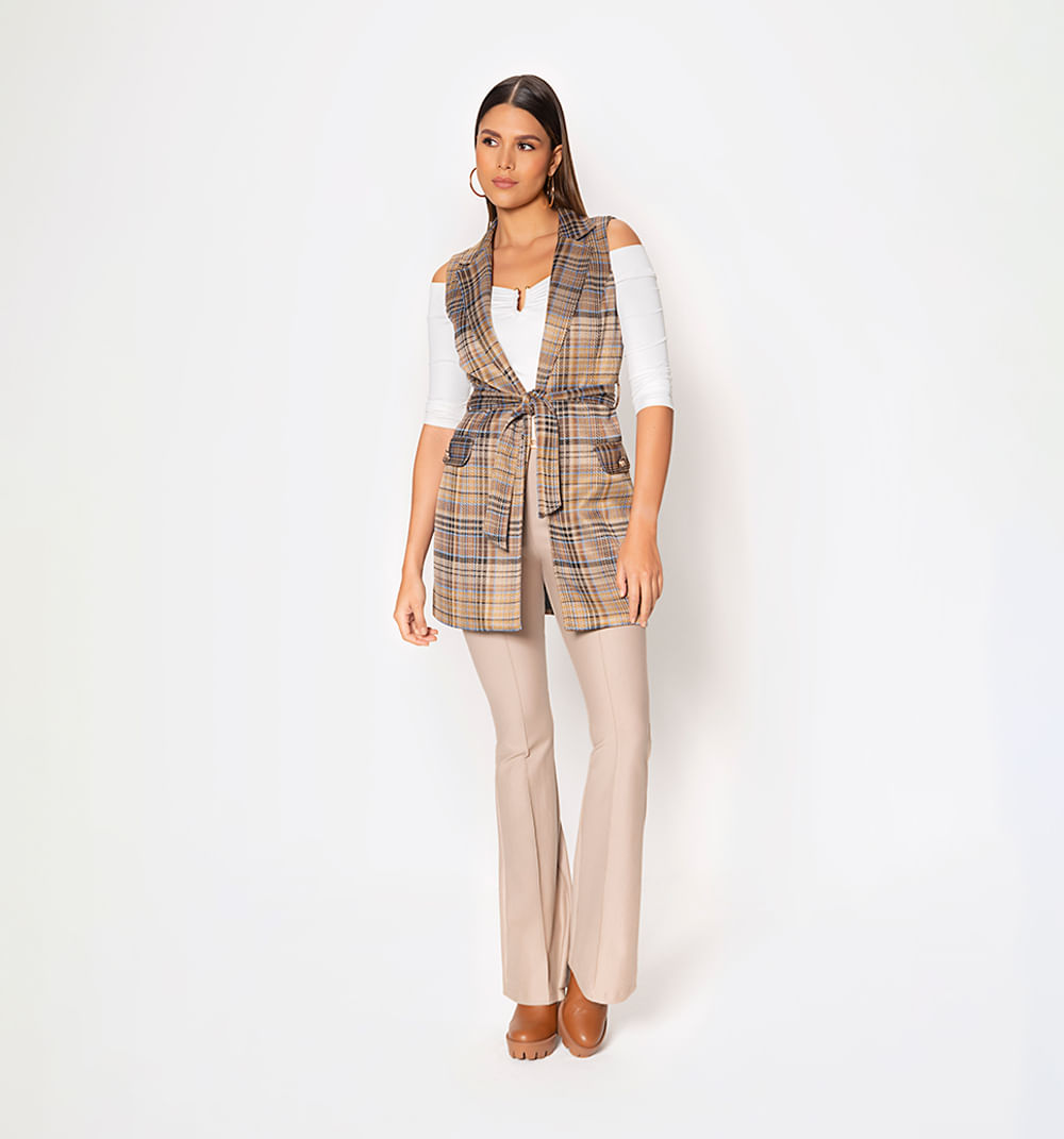 Chaleco con correa en misma tela