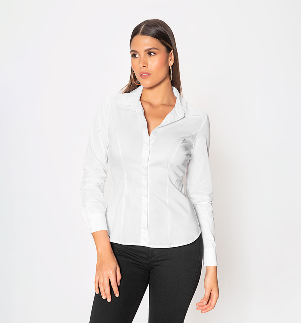 Camisera basica manga larga entallada