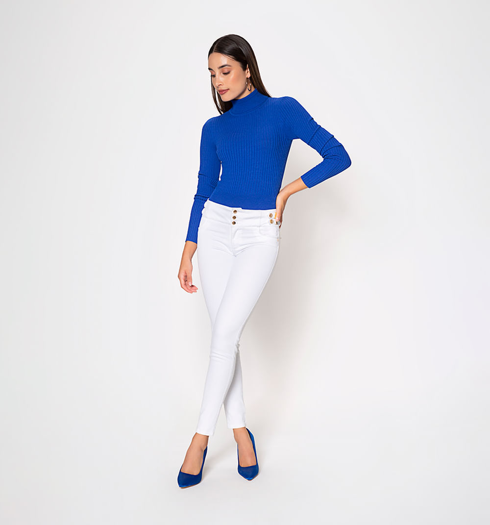 Jean ultraslim tiro medio con charretas