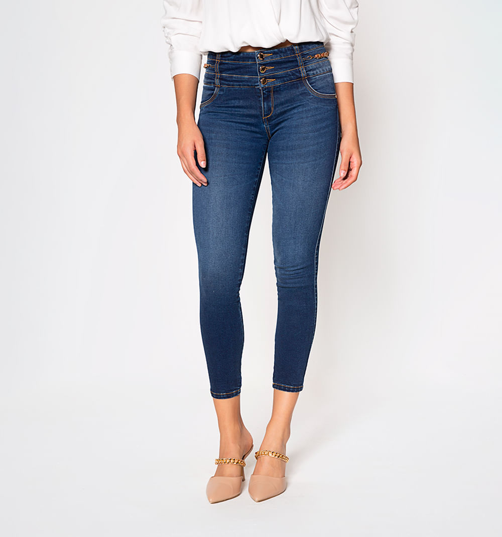 Jean ultraslim tiro medio, levanta cola,