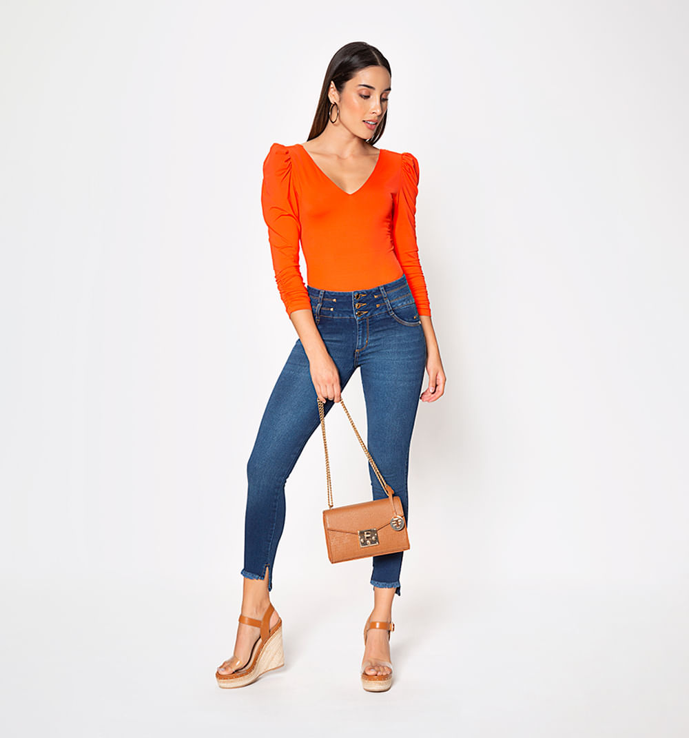 Jean ultra slim pretina ancha tiro medio