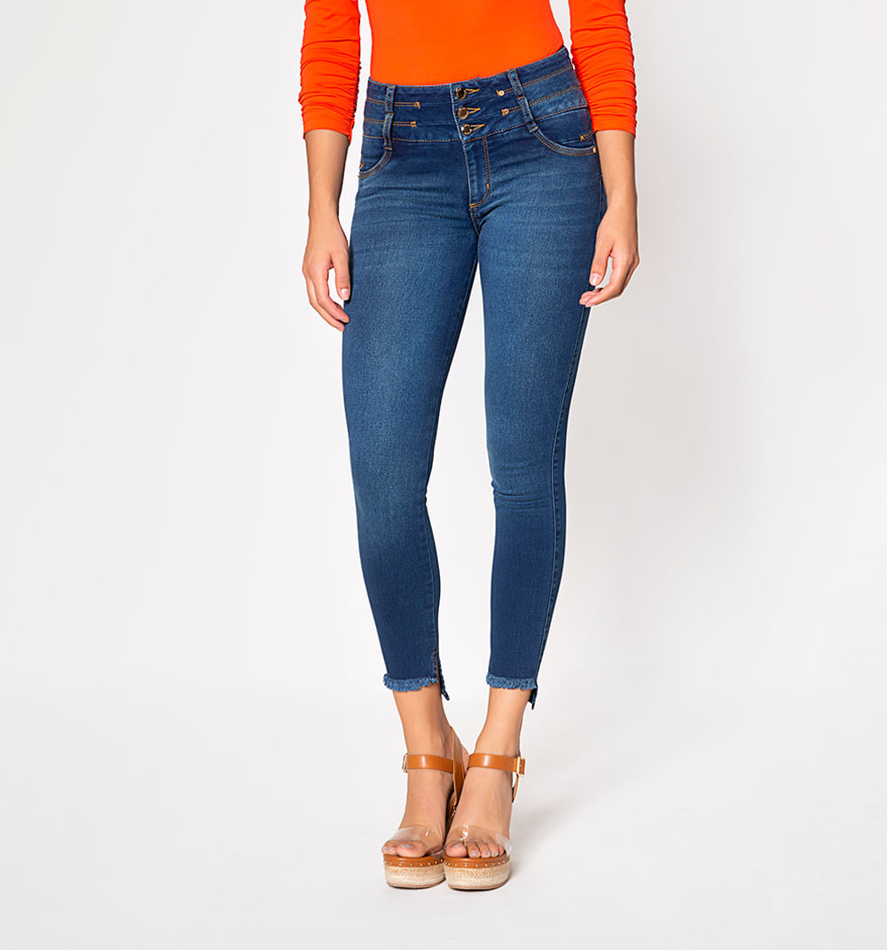 Jean ultra slim pretina ancha tiro medio
