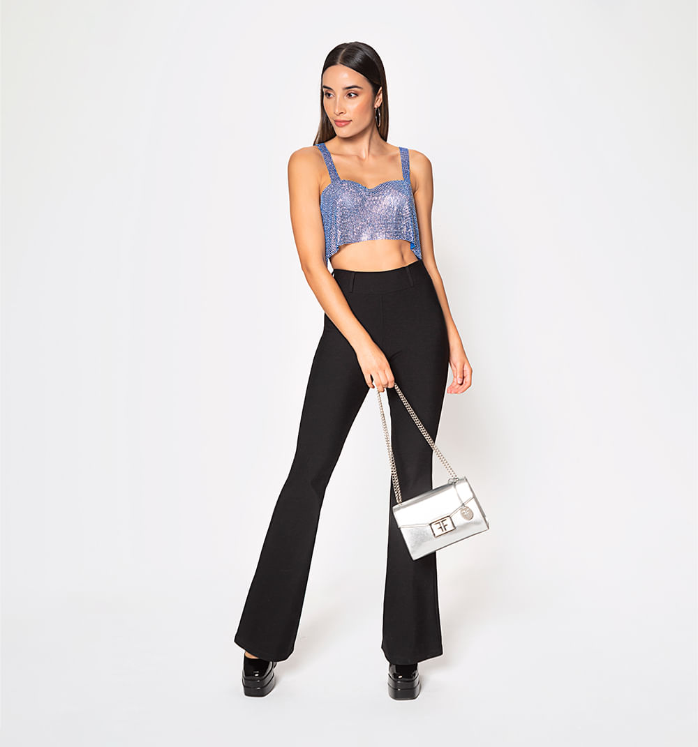Blusa metálica de tiras