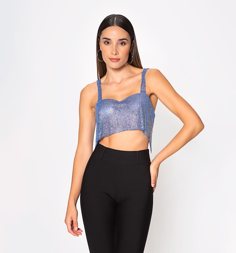 Blusa metálica de tiras