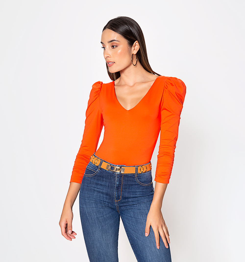 Body manga 3/4 escote en v