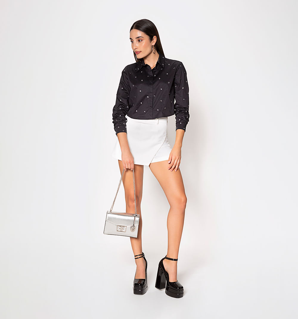 Camisera manga larga con  cristales