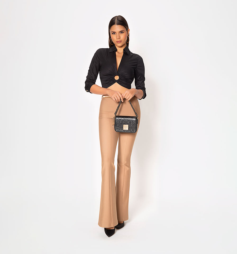 Blusa camisera manga 3/4 con argolla