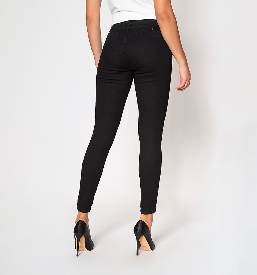 Jean ultraslim tiro medio, negro, 2 boto